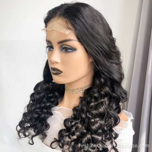 hair extension cuticle aligned Brazilian human hair natural color loose deep 4x4 lace wig
